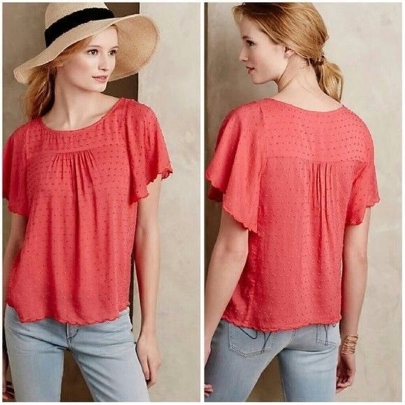 Anthropologie Tops - Maeve Keme Swiss Dot Blouse